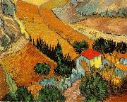 Vincent Van Gogh Valley with Ploughman Seen from Above oil on canvas